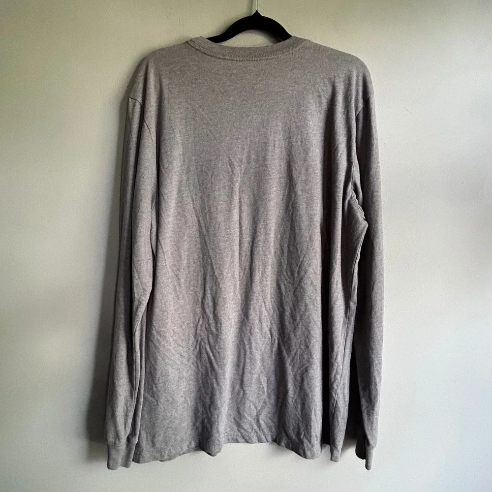 The North Face Mens Gray Long Sleeve Half Dome Logo Graphic T-Shirt Size L
